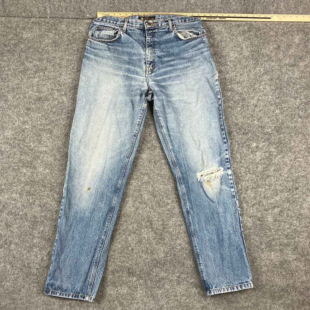 J Riggins Jeans Mens Size 36x34 Distressed Light Wash Straight Fit‎ Denim